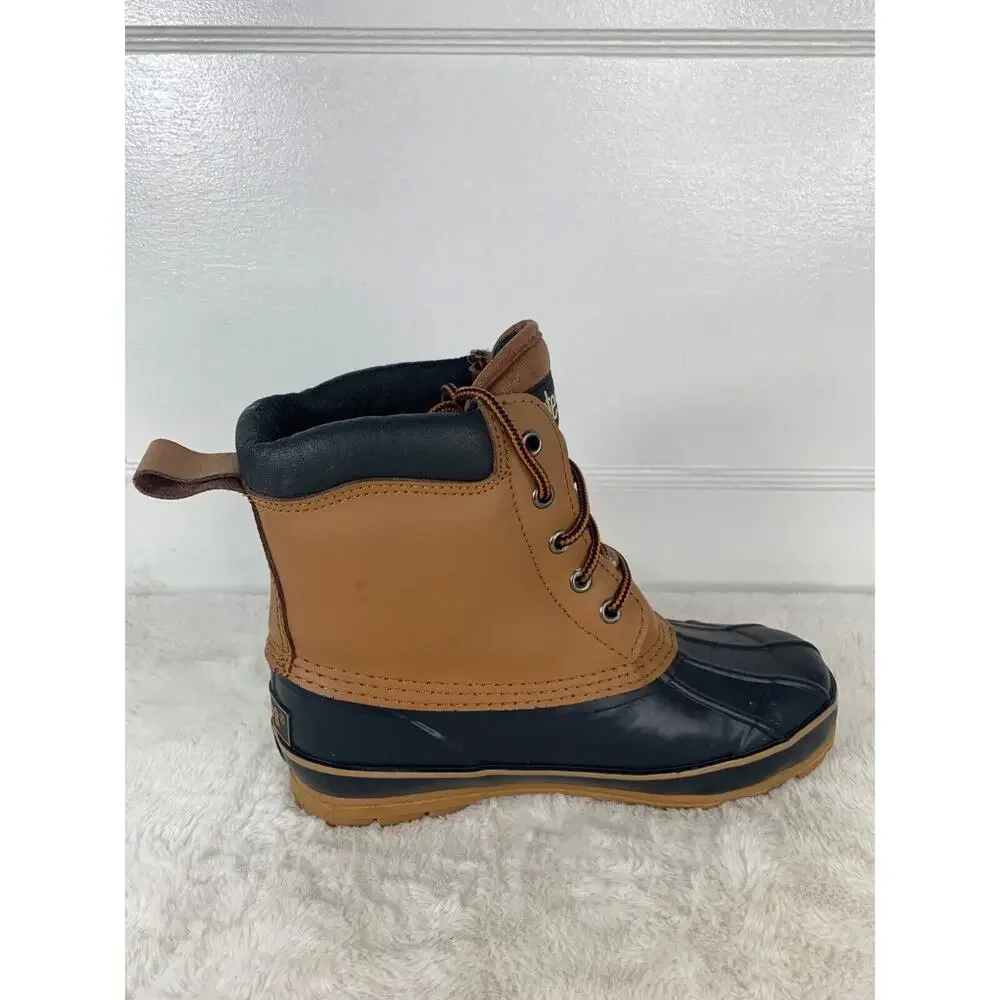 Totes Womens Brown & Navy blue Winter Waterproof Duck Boots Size 7M